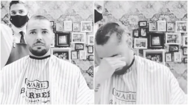 Barber shaves head to support friend battling cancer. Viral video makes Internet emotional