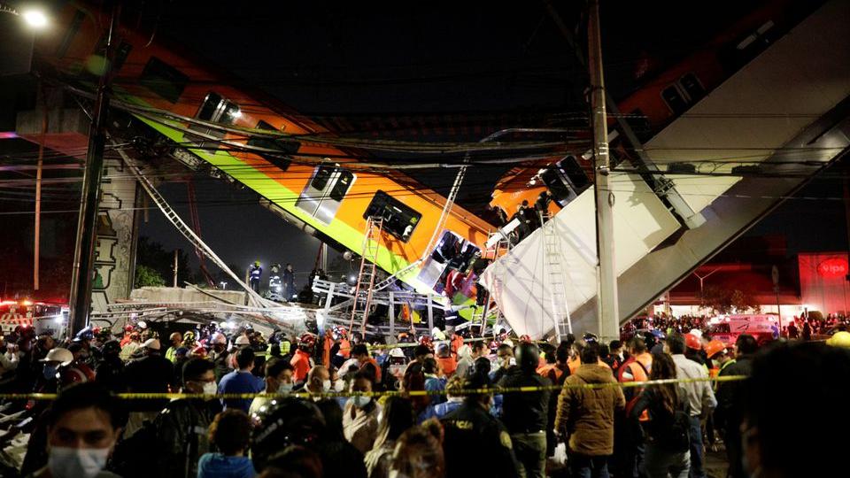 Mexico City rail overpass collapse