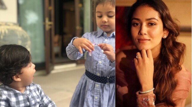 Mira Rajput’s kids Misha and Zain prepare salad for her. She reacts