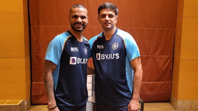 Shikhar Dhawan and Rahul Dravid all smiles ahead of Sri Lanka tour: 'Say hello to India's captain and coach'