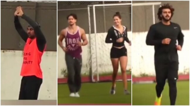 Disha Patani goes to play football with Tiger Shroff. Ranbir and Arjun also present