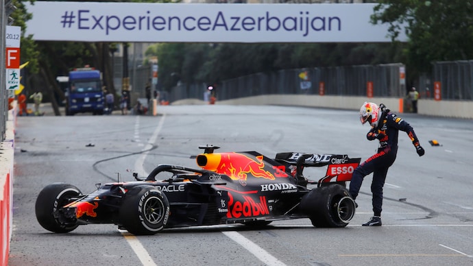 F1: Sergio Perez wins dramatic Azerbaijan GP after Max Verstappen crashes, Lewis Hamilton runs off track 