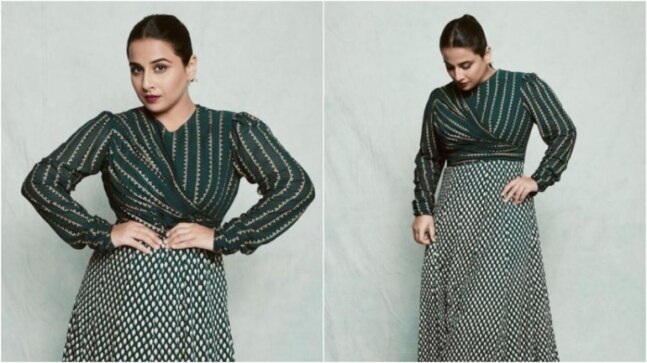 Vidya Balan in Rs 42k teal green anarkali makes a stunning statement for Sherni promotions