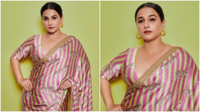 Vidya Balan in Rs 1.5 lakh stunning printed saree is every bit a Sherni. See pics