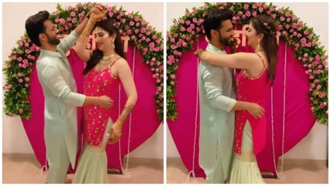 Rahul Vaidya and Disha Parmar groove to Mehndi Laga Ke Rakhna. Watch video