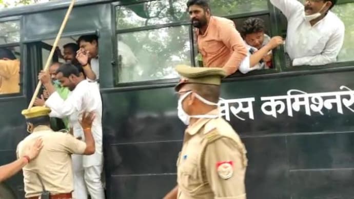 Pegasus row: UP Congress chief Ajay Kumar Lallu arrested as party workers clash with police