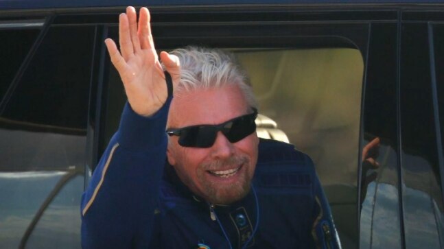 Virgin Galactic's Richard Branson takes off for high-altitude launch into space