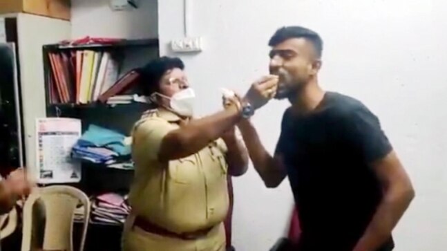 Mumbai cop caught on camera feeding cake to criminal, inquiry ordered