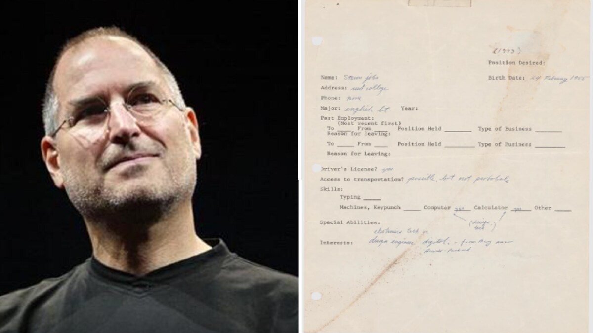 Steve Jobs First And Only Job Application Sold For Over Rs 2 5 Crore Technology News