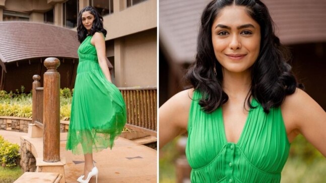 Mrunal Thakur in Rs 35k chiffon dress nails the casually chic fashion for Toofaan promotions