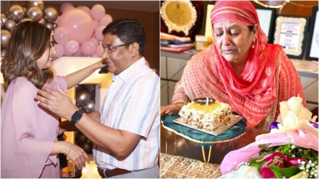 Hina Khan posts heartbreaking video of her mom sobbing while cutting dad's birthday cake