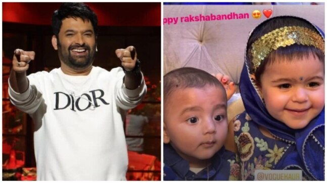 Kapil Sharma’s daughter Anayra ties rakhi to baby brother Trishaan on Raksha Bandhan