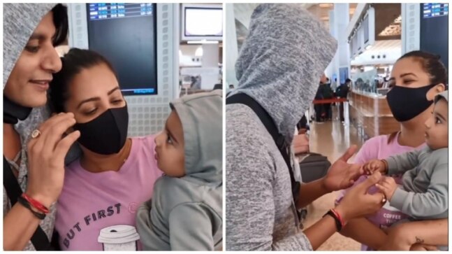 Karanvir Bohra bumps into Anita Hassanandani, baby Aaravv at airport. Watch adorable video
