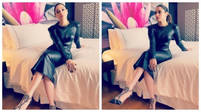 Tamannaah in Rs 15k faux leather black dress is the ultimate glam queen. Stunning pics
