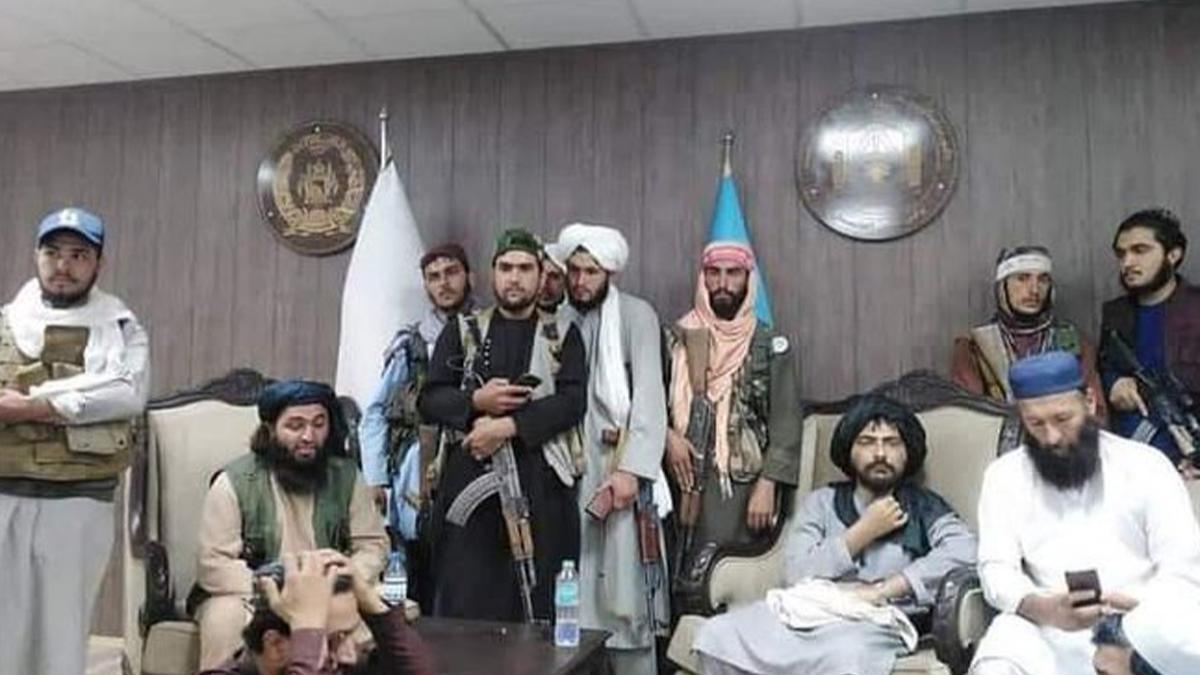 Taliban enter Afghanistan Cricket Board headquarters in company of ex-cricketer Abdullah Mazari (Photo Courtesy: Twitter)