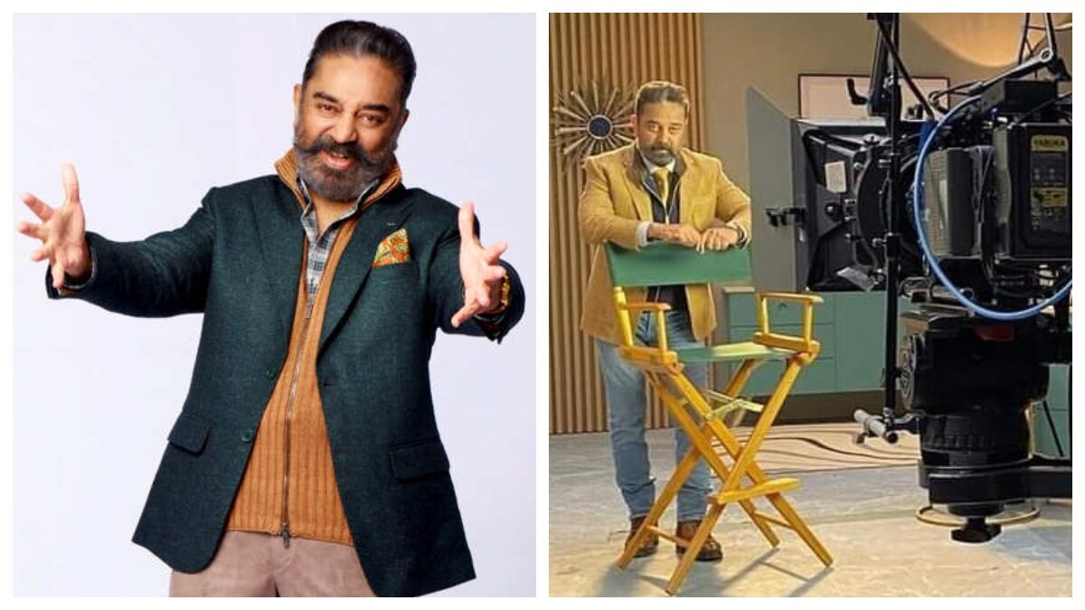 Kamal Haasan Shoots For Bigg Boss Tamil Season 5 Promo See Bts Pic From Set Television News