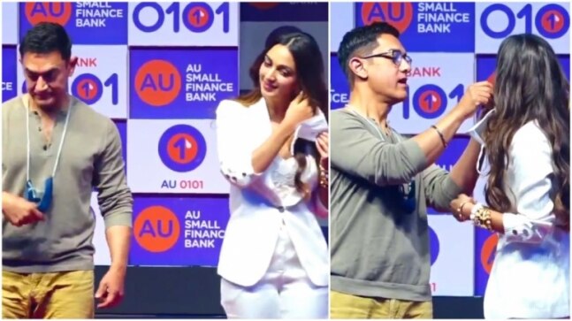 Kiara Advani gets in trouble with her mask, Aamir Khan comes to her rescue. Viral video