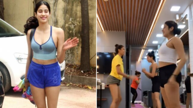 Janhvi Kapoor shows how her mid-shoot workouts in the vanity van looks like