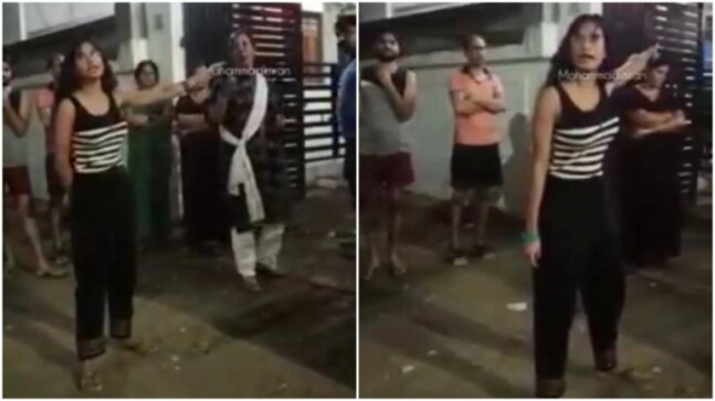 Viral Lucknow woman now seen fighting with neighbours over black wall paint in another video | Watch