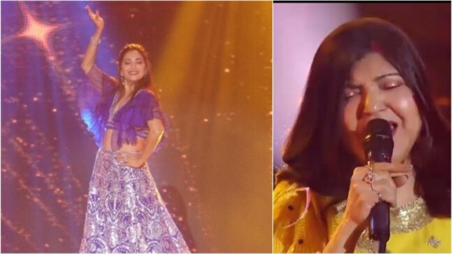 Madhuri Dixit grooves to Ek Do Teen as Alka Yagnik sings the song on Dance Deewane 3