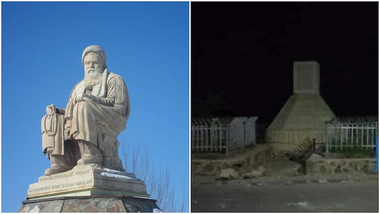 Taliban blow up statue of Hazara leader Abdul Ali Mazari in Bamiyan