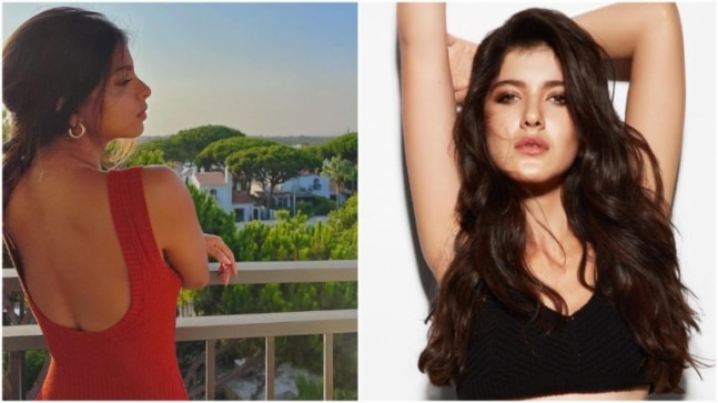Suhana Khan shares glamorous pics in red bodycon dress. Shanaya Kapoor reacts