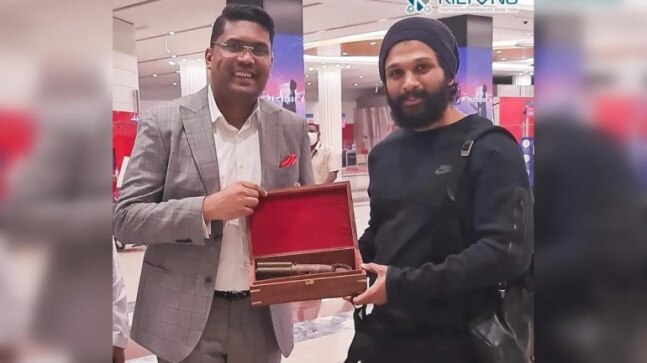 Allu Arjun gets a 160-year-old pistol as gift from UAE businessman. See pics - Vimarsana News