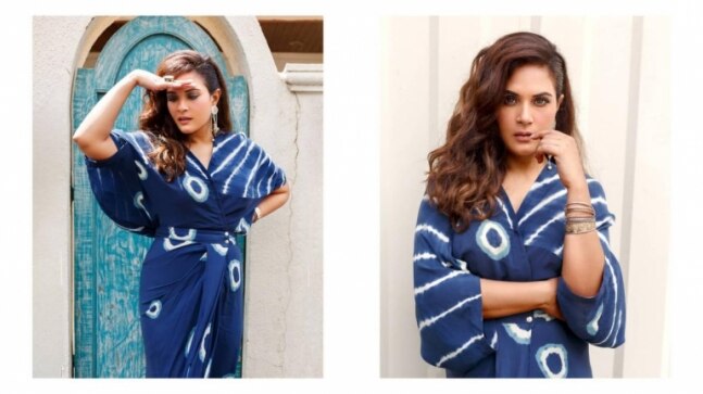 Richa Chadha in Rs 26k wrap dress will make you fall in love with the colour blue. See pics