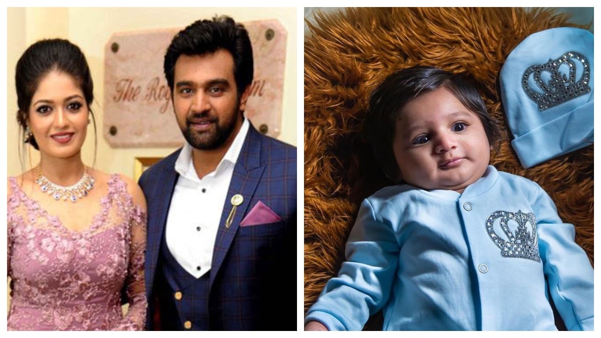 Meghana and Chiranjeevi Sarja's son is Raayan Raj Sarja. Watch ...