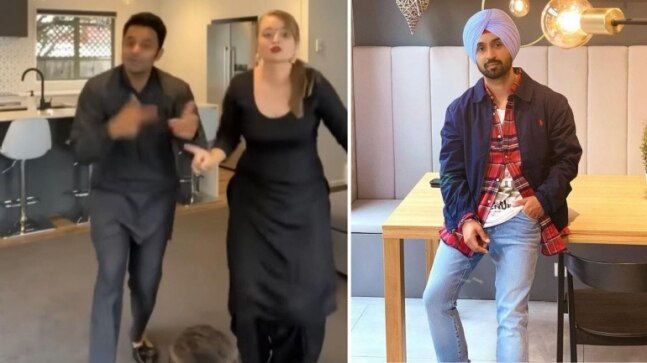 Desi couple dances to Diljit Dosanjh’s Punjabi song Black and White. Watch viral video