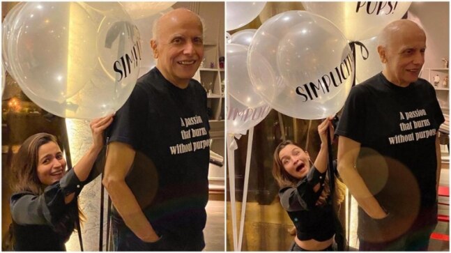 Alia Bhatt is the setting girl for dad Mahesh Bhatt's birthday bash. Pooja shares glimpse