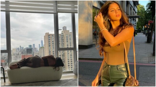 Suhana Khan can't stop looking at the view from her New York apartment. See pic