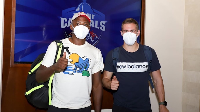 IPL 2021: Kagiso Rabada, Anrich Nortje arrive at Delhi Capitals team hotel, to enter bio-bubble directly 