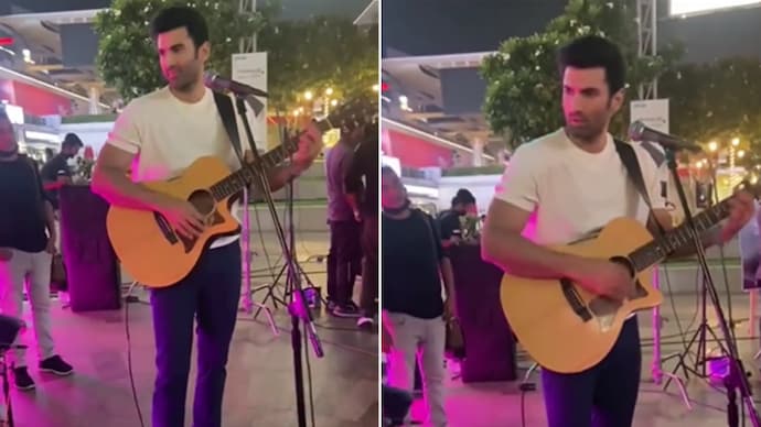 Fans throng Aditya Roy Kapur as he performs live on the streets of Delhi. Watch video