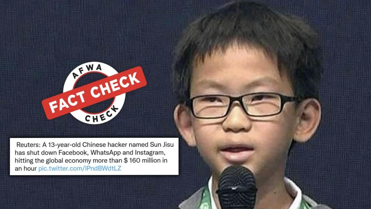 Fact Check No Kidding Netizens Blame 13 Year Old Chinese Hacker For Global Facebook Outage Fact Check News Fact Check No Kidding Netizens Blame 13 Year Old Chinese Hacker For Global Facebook Outage Fact Check News