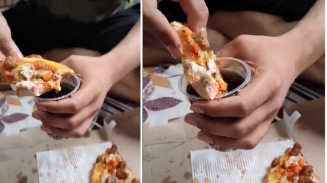 Man dunks slice of loaded pizza in a glass of Coca-Cola. Duniya maaf nahi karegi, says Internet