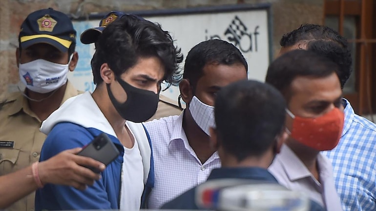 Bollywood actor Shah Rukh Khan's son Aryan Khan being taken to Arthur Road jail from the NCB office. (Photo: PTI)