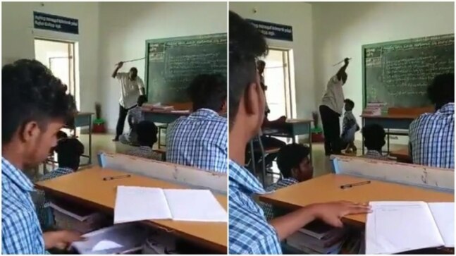 Tamil Nadu: Video of teacher beating students inside classroom goes viral