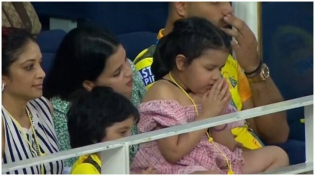 Ziva Dhoni spotted praying during CSK's IPL match against DC in viral pic. So cute, says Internet