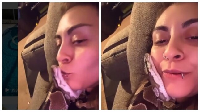 Girl kisses pet snake in bizarre viral video. Internet is divided
