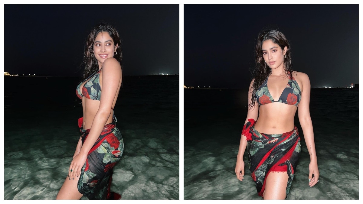 Janhvi Kapoor in floral bikini and sarong sets the temperature soaring in Dubai. See pics