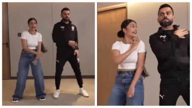 Virat Kohli learns epic dance steps from Yuzvendra Chahal's wife Dhanashree. Viral video