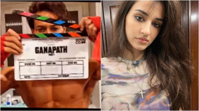 Tiger Shroff flaunts his chiselled abs from Ganapath sets. Don't miss Disha Patani's reaction