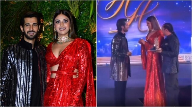 Aditya Seal, Anushka Ranjan exchange rings at sangeet to Beyonce's song. Watch viral video