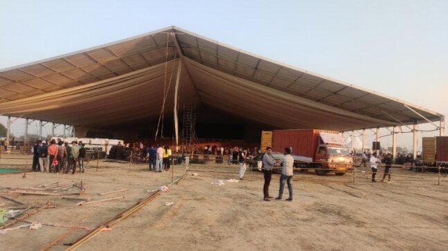 Noida Airport: Tent covering 12 lakh square feet set up for PM Modi's rally at Jewar