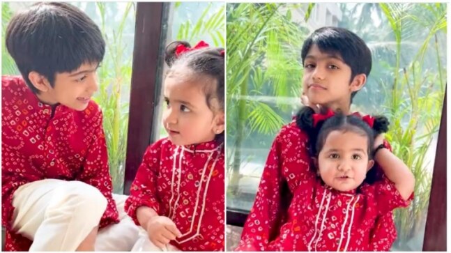 Shilpa Shetty's son Viaan and daughter Samisha wear matching outfits on Bhai Dooj. Watch