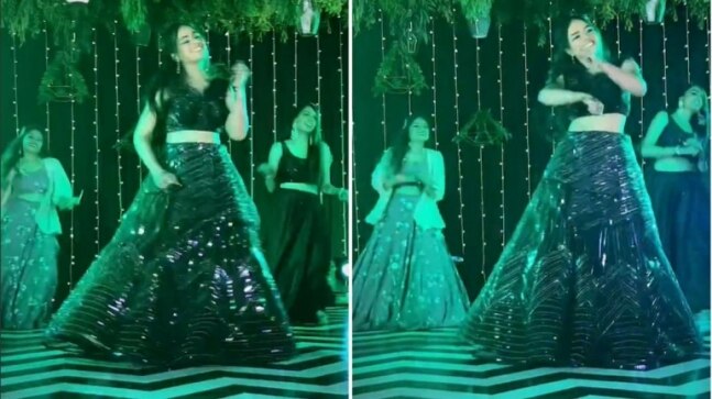 Desi bride and her bridesmaids dance to Jalebi Baby. Viral video has over 4 million views