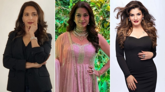 Raveena Tandon, Madhuri Dixit wish Juhi Chawla with throwback pics on 53rd birthday
