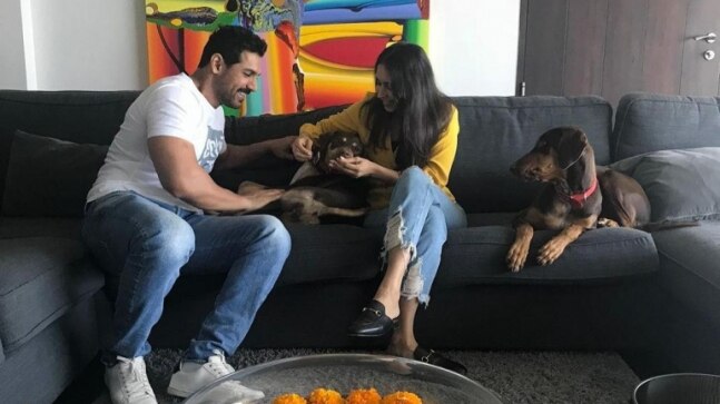 John Abraham shares cute pics with wife Priya and their dogs on 49th birthday. See post