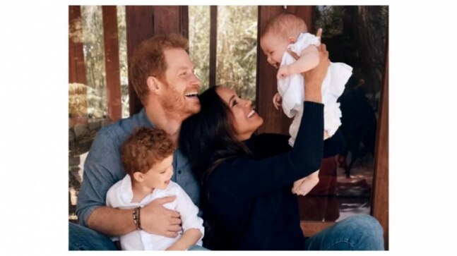 Prince Harry and Meghan Markle share first glimpse of daughter Lilibet on Christmas card. See pic